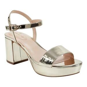 Bandolino Women's Pennie Platform Block Heel Sandals Gold Size 5 1/2